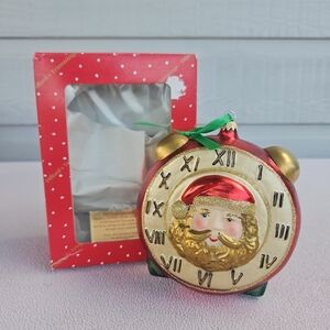Dillards Trimmings Santa Claus Double-Sided Handblown Glass Ornament Germany